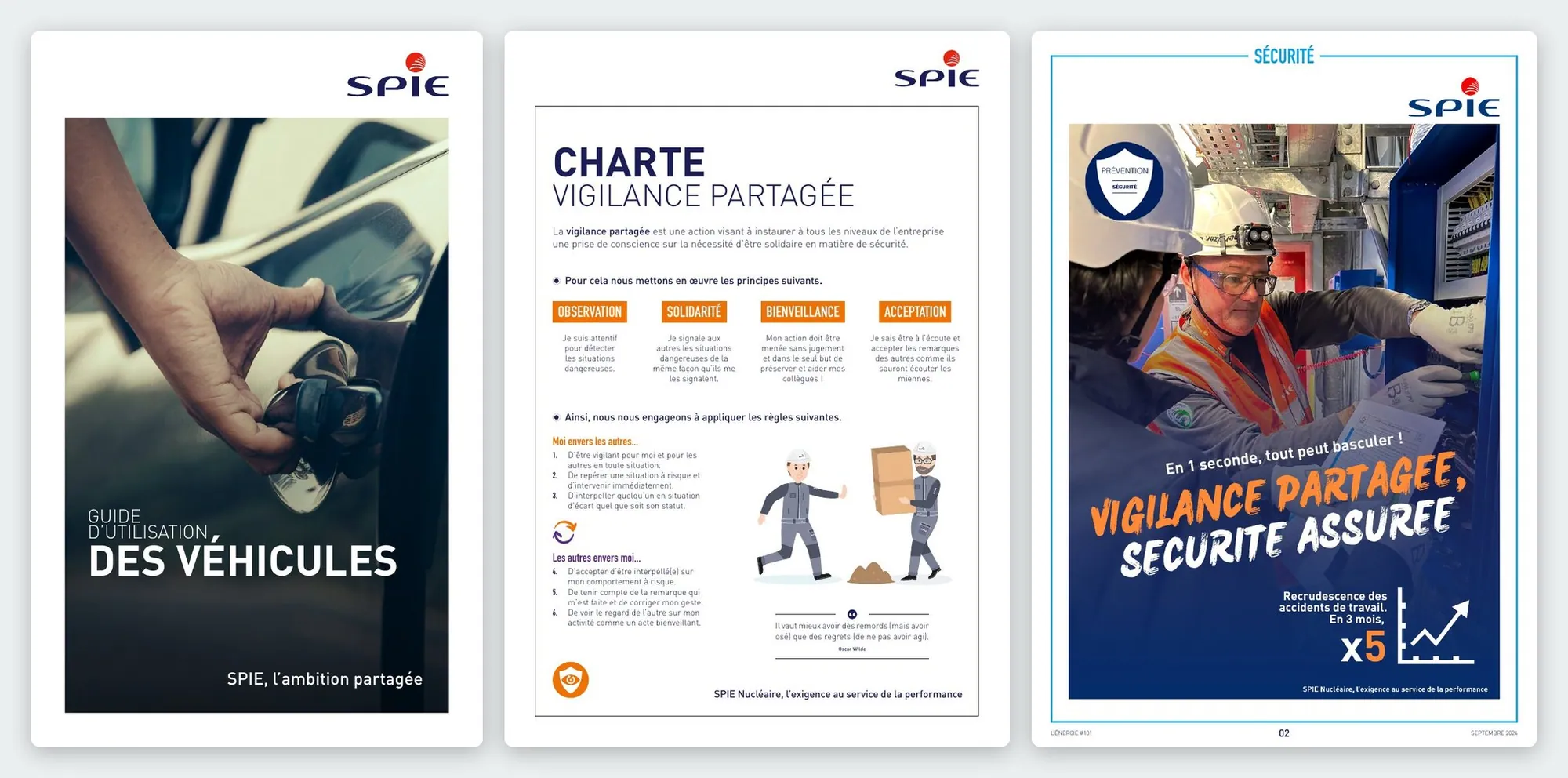 Guide des véhicules, charte Vigilance partagée et son affiche